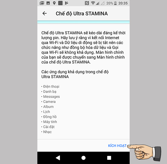 ​Chọn chế độ Ultra